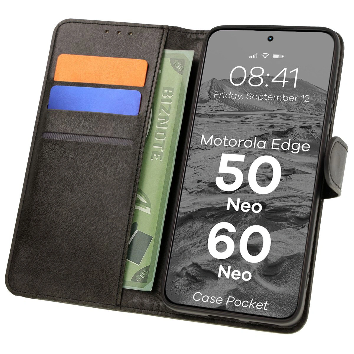Etui z klapką Bizon Case Pocket do Motorola Edge 50 Neo / 60 Neo